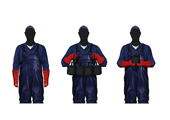 PSD 직업 모자 남자 장갑 일러스트 작업복 성인 세명 연탄 연탄배달 연탄배달부 얼굴없음 국내일러스트 잡화 옷 사람 배송 파일형식