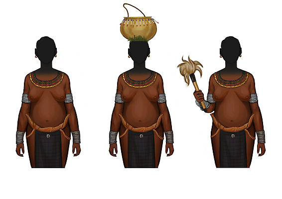 PSD 직업 여자 일러스트 성인 세명 바구니 원주민 먼지떨이 원주민의상 얼굴없음 국내일러스트 사람 아프리카인 전통의상 청소도구 파일형식