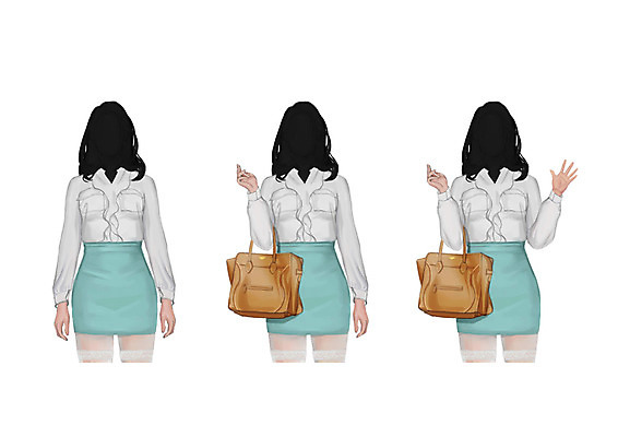 PSD 직업 여자 가방 일러스트 성인 세명 치마 블라우스 여대생 얼굴없음 국내일러스트 잡화 대학생 상의 하의 사람 파일형식