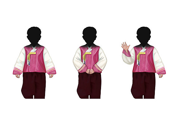 PSD 남자 어린이 일러스트 소년 세명 한복 얼굴없음 국내일러스트 한국전통 사람 전통의상 파일형식