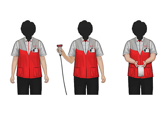 PSD 직업 여자 유니폼 일러스트 성인 세명 영수증 사원증 캐셔 얼굴없음 국내일러스트 옷 비즈니스 사람 금융 파일형식