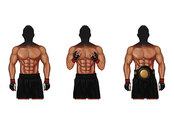 PSD 직업 남자 장갑 일러스트 운동선수 성인 세명 이종격투기 챔피언벨트 얼굴없음 국내일러스트 잡화 스포츠 사람 격투기 챔피언 파일형식