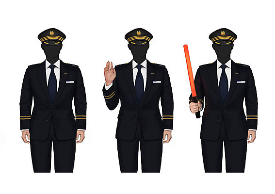 PSD 직업 모자 남자 유니폼 일러스트 성인 세명 경찰봉 역무원 얼굴없음 국내일러스트 잡화 옷 사람 파일형식