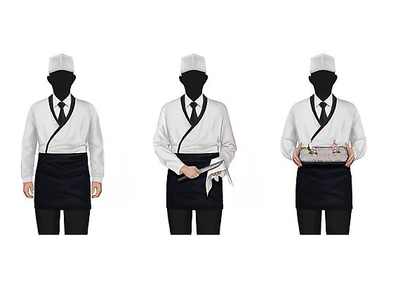 PSD 직업 남자 일러스트 성인 세명 식칼 롤스시 일식요리사 행주 일본음식 얼굴없음 국내일러스트 음식 주방용품 사람 요리사 초밥 청소도구 파일형식