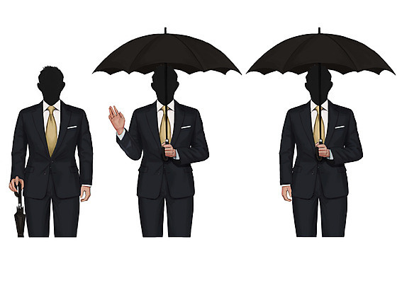 PSD 직업 남자 일러스트 우산 정장 성인 세명 얼굴없음 국내일러스트 옷 사람 파일형식