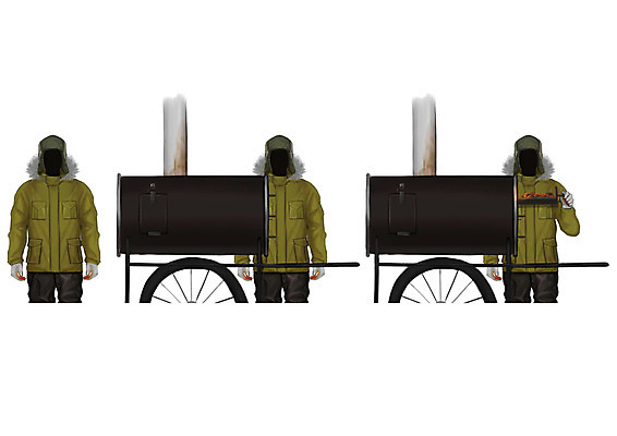 PSD 직업 남자 일러스트 성인 세명 겨울음식 겨울간식 군고구마 군고구마장수 군고구마통 장수 얼굴없음 장수_상인 제철음식 국내일러스트 음식 겨울 디저트 사람 구이 제철 파일형식