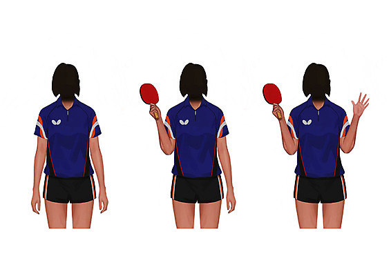 PSD 직업 여자 일러스트 반바지 성인 세명 반팔티셔츠 탁구용품 탁구 탁구선수 탁구대 얼굴없음 국내일러스트 스포츠용품 티셔츠 바지 운동선수 사람 구기 파일형식