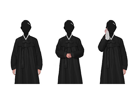 PSD 직업 여자 일러스트 성인 세명 손수건 장례 상복 얼굴없음 국내일러스트 사람 파일형식