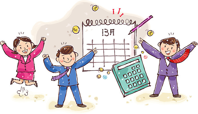 여자 남자 일러스트 성인 세명 연필 동전 계산기 달력 직장인 연말정산 13월 국내일러스트 AI파일 직업 돈 문구용품 학용품 사람 경제 필기구 장비 날짜 파일형식 벡터