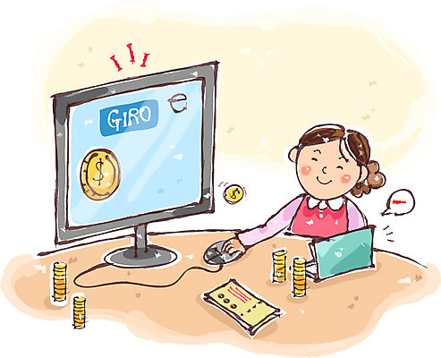 여자 일러스트 한명 성인 모니터 동전 마우스 주부 통장 영수증 연말정산 환급 국내일러스트 AI파일 1 돈 사람 금융 경제 컴퓨터 컴퓨터용품 세금 파일형식 벡터