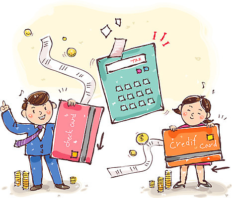 여자 남자 일러스트 성인 두명 동전 계산기 직장인 신용카드 영수증 체크카드 연말정산 국내일러스트 AI파일 직업 돈 문구용품 사람 금융 경제 장비 파일형식 벡터