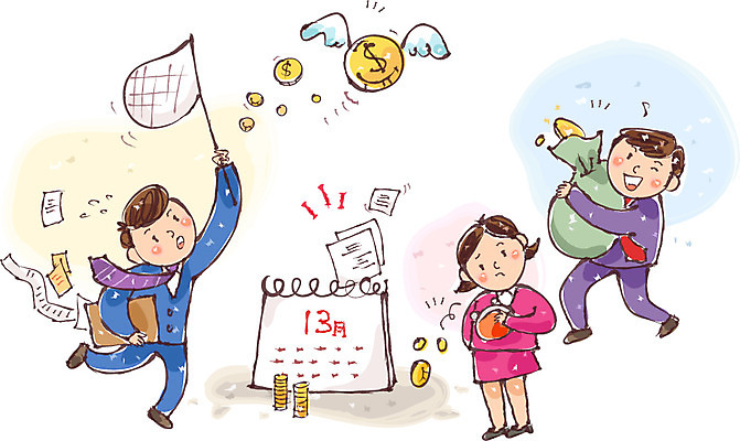 여자 남자 종이 날개 일러스트 성인 세명 동전 달력 직장인 돈자루 영수증 채집망 동전지갑 연말정산 13월 국내일러스트 AI파일 직업 돈 사람 금융 경제 날짜 지갑 파일형식 벡터