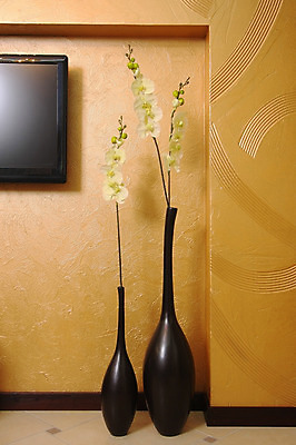 포토 JPG 해외이미지 꽃 벽 주택 실내 사람없음 내부 장식 갈색 노란색 꽃병 방 난초 고급 파편 석고 해외202004 해외포토 식물 컬러 컨셉 건물 파일형식 이미지허브