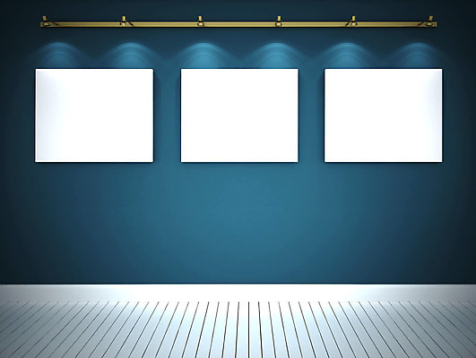 포토 JPG 해외이미지 배너 벽 실내 3 미술 사람없음 가로 파란색 빛 인테리어 3D 방 램프 발표 황금 클래식 미술관 수집 그림 박물관 캔버스 빛망울 해외202004 해외포토 디자인 컬러 컨셉 문화예술 조명 내부 디지털합성 파일형식 이미지허브