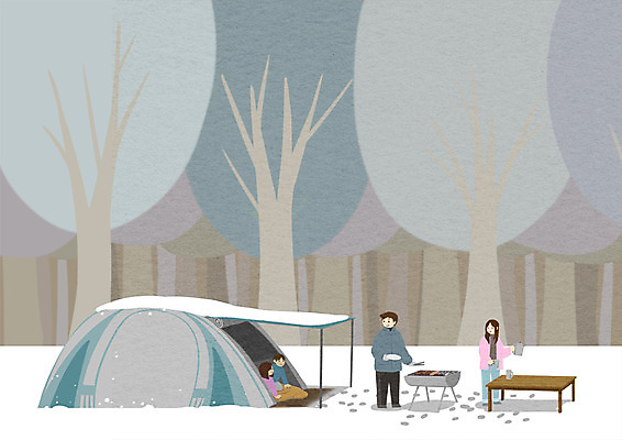 주간 PSD 나무 여자 남자 어린이 겨울 일러스트 탁자 텐트 성인 야외 캠핑 눈 바비큐 겨울캠프 국내일러스트 자연요소 식물 계절 음식 가구 레저 날씨 캠핑도구 사람 파일형식