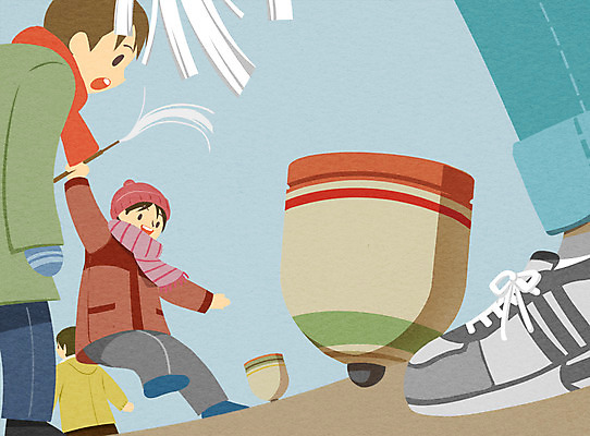 주간 PSD 여자 남자 어린이 겨울 일러스트 여러명 성인 야외 팽이 팽이치기 국내일러스트 자연요소 계절 다수 사람 놀이용품 전통놀이 파일형식