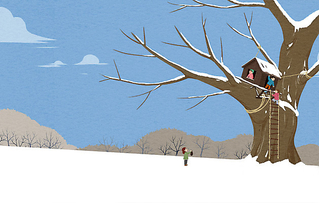 주간 PSD 나무 구름 여자 남자 어린이 겨울 일러스트 사다리 비닐봉투 여러명 야외 눈 오두막 나무집 국내일러스트 자연요소 식물 계절 다수 날씨 봉투 주택 사람 도구 파일형식