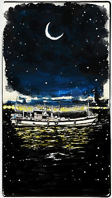 PSD 바다 백그라운드 겨울 일러스트 밤하늘 수채화 어업 풍경 사람없음 판타지 달 눈 스케치 스케치북 스프링수첩 오징어배 선박 겨울배경 국내일러스트 자연요소 계절 산업 수상교통 상상 하늘 날씨 학용품 미술 다이어리 야간 파일형식