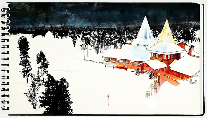 PSD 나무 백그라운드 겨울 일러스트 수채화 핀란드 풍경 사람없음 건물 판타지 눈 스케치 스케치북 산타마을 스프링수첩 겨울배경 국내일러스트 자연요소 식물 건축물 계절 상상 날씨 학용품 북유럽 미술 다이어리 파일형식