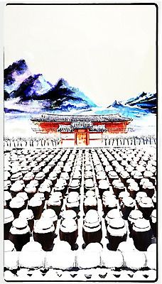 PSD 백그라운드 겨울 일러스트 수채화 산 기와집 풍경 사람없음 판타지 눈 항아리 스케치 스케치북 스프링수첩 겨울배경 국내일러스트 자연요소 계절 상상 날씨 학용품 한옥 미술 다이어리 도자기 파일형식