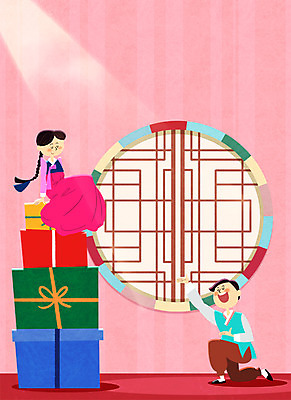 PSD 여자 남자 일러스트 노래 조명 성인 두명 선물상자 설날 전통문양 공연 무대 한복 전통문 뮤지컬 전통문살 설선물 국내일러스트 한국전통 전통 문양 명절 음악 선물 사람 이벤트 상자 문 전통의상 문살 파일형식 명절선물