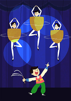 PSD 여자 남자 어린이 일러스트 조명 매달리기 성인 설날 공연 무대 커튼 한복 팽이 뮤지컬 국내일러스트 한국전통 명절 모션 사람 이벤트 놀이용품 전통의상 파일형식