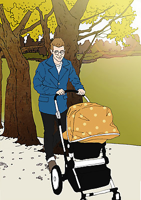 주간 PSD 나무 공원 남자 일러스트 성인 야외 화목 다정 산책 아빠 유모차 아트툰 국내일러스트 자연요소 식물 공공시설 컨셉 가족 휴식 사람 아기용품 그림 파일형식