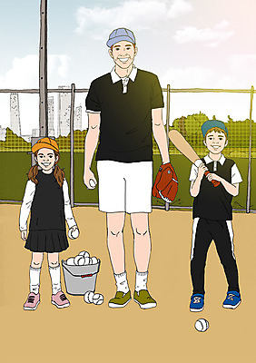 주간 PSD 구름 모자 여자 남자 어린이 일러스트 빌딩 성인 야외 세명 화목 다정 야구 야구방망이 야구용품 자녀 야구글러브 아빠 야구공 아트툰 국내일러스트 자연요소 잡화 스포츠용품 컨셉 공 가족 사람 건물 구기 글러브 그림 파일형식