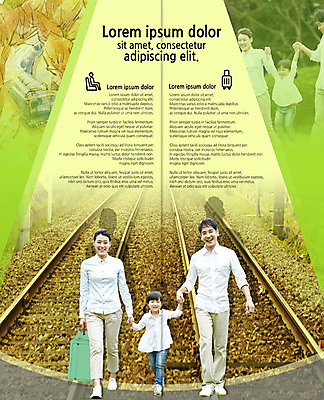 전신 PSD 템플릿 편집 표지디자인 북디자인 출판디자인 여자 남자 내지 어린이 리플렛 여행 2단접지 북커버 가족 팜플렛 성인 앞모습 세명 걷기 손잡기 기찻길 한국인 이미지템플릿 뷰포인트 관계 모션 사람 동양인 파일형식