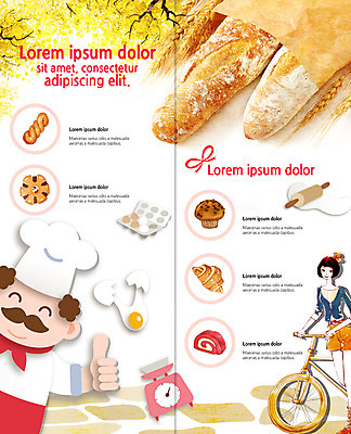 PSD 템플릿 편집 표지디자인 북디자인 출판디자인 여자 남자 내지 리플렛 2단접지 북커버 팜플렛 성인 두명 계란 자전거 요리사 엄지손가락 최고 바게트 컵케이크 크루아상 보리 머핀 밀대 롤케이크 꽈배기 주방저울 팥빵 이미지템플릿 직업 빵 손가락 주방용품 곡류 저울 사람 케이크 알 바이크 파일형식