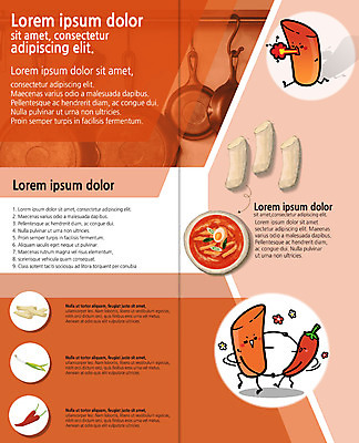 PSD 템플릿 편집 표지디자인 북디자인 출판디자인 내지 리플렛 2단접지 북커버 식재료 고추 떡 팜플렛 사람없음 프라이팬 떡볶이 파 채소캐릭터 떡볶이캐릭터 이미지템플릿 캐릭터 채소 주방용품 분식 파일형식
