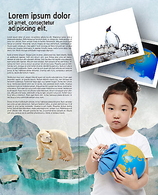 PSD 템플릿 편집 표지디자인 북디자인 출판디자인 여자 내지 지구 새끼 리플렛 2단접지 북커버 한명 팜플렛 지구본 유치원생 한국인 환경오염 오염 환경보전 펭귄 북극곰 빙하 백곰 지구온난화 얼음주머니 이미지템플릿 동물 1 어린이 컨셉 곰 조류 사람 동양인 주머니 사회이슈 기후변화 파일형식