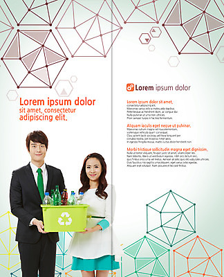 PSD 템플릿 편집 표지디자인 북디자인 출판디자인 여자 남자 내지 리플렛 2단접지 북커버 서기 미소 들기 정장 팜플렛 상반신 20대 성인 두명 앞모습 재활용 한국인 삼각형 연결 분리수거 페트병 이미지템플릿 도형 옷 뷰포인트 모션 표정 사람 동양인 청년 친환경 병_담는 파일형식