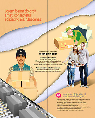 PSD 백인 템플릿 편집 표지디자인 북디자인 출판디자인 여자 남자 딸 내지 종이 어린이 리플렛 2단접지 북커버 가족 엄마 팜플렛 여러명 20대 성인 30대 한국인 아빠 택배기사 배달원 찢어짐 택배상자 이미지템플릿 서양인 직업 다수 관계 모션 사람 동양인 청년 장년 상자 택배 파일형식