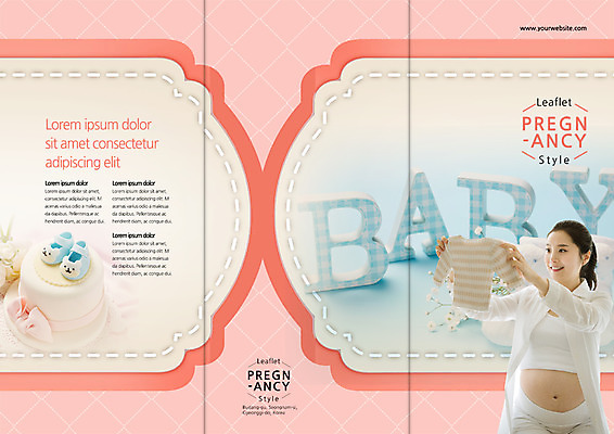 PSD 템플릿 편집 표지디자인 북디자인 출판디자인 옷 여자 표지 리플렛 북커버 3단접지 한명 서기 미소 들기 팜플렛 상반신 성인 앞모습 30대 임산부 임신 한국인 유아복 이미지템플릿 1 뷰포인트 모션 표정 사람 동양인 장년 아기용품 파일형식