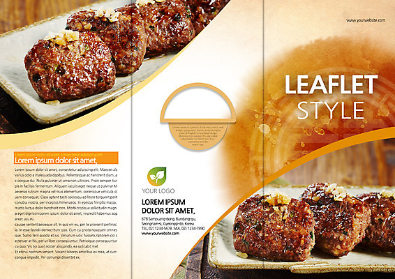 PSD 템플릿 편집 표지디자인 북디자인 출판디자인 표지 음식 리플렛 북커버 3단접지 팜플렛 사람없음 떡갈비 이미지템플릿 파일형식