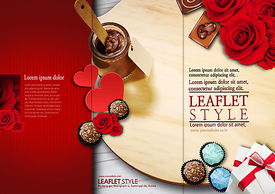 PSD 템플릿 편집 표지디자인 북디자인 출판디자인 표지 리플렛 북커버 3단접지 발렌타인데이 사랑 팜플렛 사람없음 선물상자 장미 초콜릿 하트 이미지템플릿 모양 꽃 감정 데이이벤트 디저트 선물 상자 파일형식