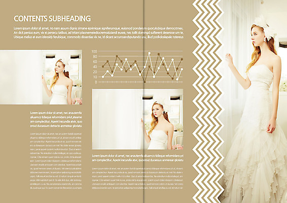 백인 템플릿 편집 표지디자인 북디자인 출판디자인 여자 리본 내지 신부 리플렛 웨딩드레스 북커버 팜플렛 20대 성인 세명 지그재그 이미지템플릿 AI파일 서양인 드레스 결혼 사람 청년 파일형식 벡터