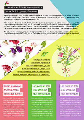 템플릿 편집 표지디자인 북디자인 출판디자인 꽃 내지 리플렛 꽃다발 여러송이 북커버 3단접지 팜플렛 사람없음 삼각형 이미지템플릿 AI파일 도형 식물 다수 파일형식 벡터