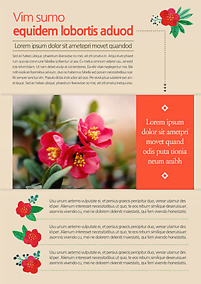 템플릿 편집 표지디자인 북디자인 출판디자인 꽃 내지 리플렛 여러송이 북커버 3단접지 팜플렛 사람없음 빨간색 이미지템플릿 AI파일 식물 컬러 다수 파일형식 벡터