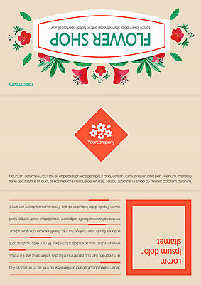 템플릿 편집 표지디자인 북디자인 영어 출판디자인 표지 꽃 리플렛 여러송이 북커버 3단접지 팜플렛 사람없음 빨간색 꽃집 이미지템플릿 AI파일 식물 문자 컬러 다수 상점 파일형식 벡터