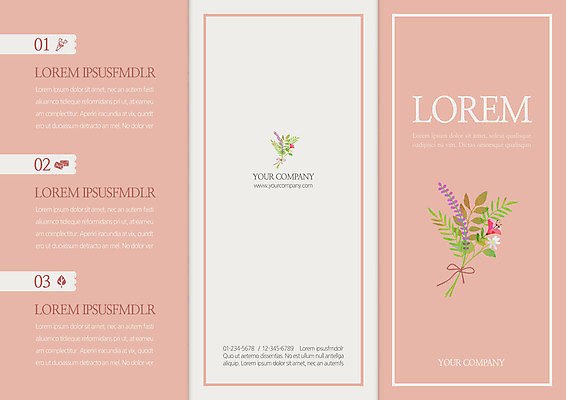 식물 템플릿 편집 표지디자인 북디자인 출판디자인 표지 꽃 리플렛 분홍색 꽃다발 잎 북커버 3단접지 팜플렛 사람없음 이미지템플릿 AI파일 컬러 파일형식 벡터