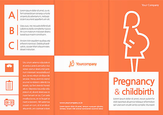 템플릿 편집 표지디자인 북디자인 출판디자인 표지 리플렛 북커버 3단접지 사람모양 팜플렛 사람없음 주황색 임산부 임신 이미지템플릿 AI파일 모양 컬러 파일형식 벡터