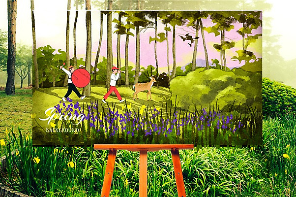 주간 PSD 나무 편집 남자 꽃 어린이 백그라운드 연주 일러스트 하늘 사슴 풍경 야외 두명 봄 숲속 북 이젤 트럼펫 봄배경 국내일러스트 자연요소 식물 계절 음악 포유류 타악기 사람 미술도구 숲 금관악기 파일형식