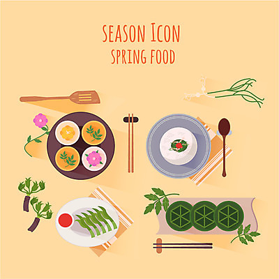아이콘 접시 꽃 한식 음식 젓가락 사람없음 세트 숟가락 봄 비빔밥 손수건 뒤집개 음식아이콘 달래 두릅 쑥 쑥떡 화전 제철음식 2D아이콘 AI파일 식물 식기 계절 채소 주방용품 떡 수저 전 제철 파일형식 벡터