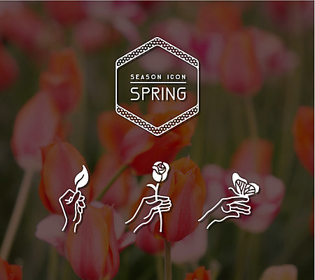 아이콘 손 꽃 나비 나뭇잎 신체부위 세트 장미 봄 라인아이콘 2D아이콘 AI파일 식물 계절 곤충 잎 사람 파일형식 벡터