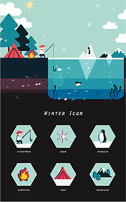 나무 구름 아이콘 남자 바다 겨울 낚시 산 텐트 어류 성인 두명 세트 태양 눈송이 낚싯대 모닥불 펭귄 빙하 미역 겨울캠프 2D아이콘 AI파일 자연요소 식물 계절 조류 불 레저 눈_날씨 캠핑도구 사람 수중동물 캠핑 낚시용품 해조류 파일형식 벡터