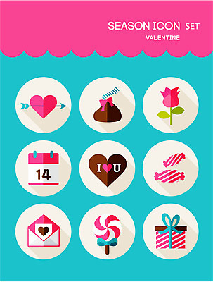 데이이벤트 편지봉투 화살 발렌타인데이 막대사탕 사탕 사람없음 선물상자 세트 장미 초콜릿 달력 하트 플랫아이콘 2D아이콘 AI파일 모양 아이콘 기념일 꽃 디저트 봉투 선물 상자 편지 파일형식 벡터