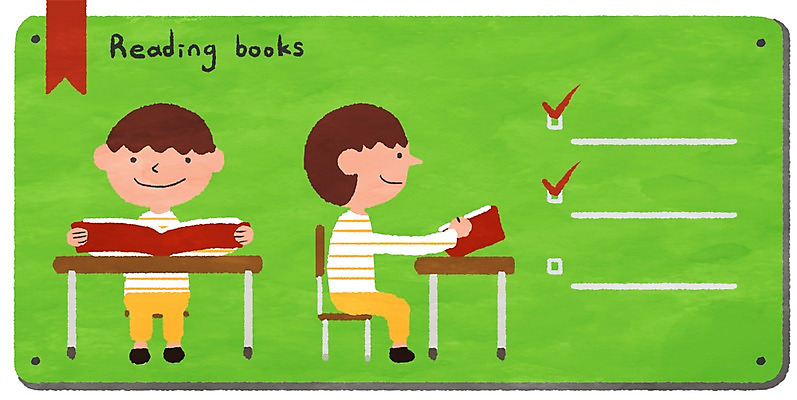 PSD 교육 남자 어린이 의자 일러스트 두명 책 독서 책상 체크리스트 프레임일러스트 국내일러스트 가구 프레임 사람 파일형식