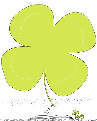 PSD 일러스트 상상 프레임 상상일러스트 한명 사람 책 희망 행운 네잎클로버 국내일러스트 식물 1 감정 컨셉 클로버 파일형식